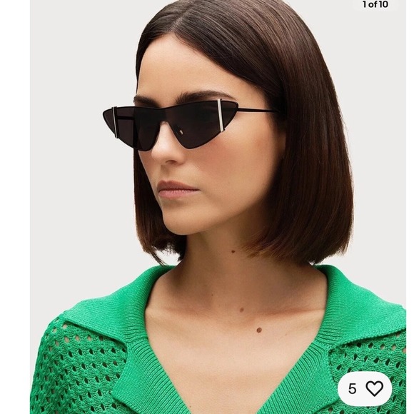 Saint Laurent Sunglasses Cat Eye‎ Gold Accent Designer Fashion Shades - Picture 1 of 8